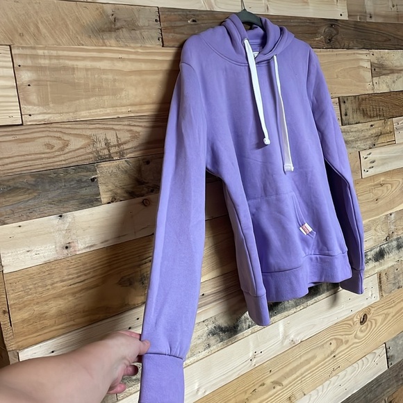 Reflex size XL Super Soft & Stretchy Lavender Hoodie with Pocket & White Accents - Picture 5 of 9